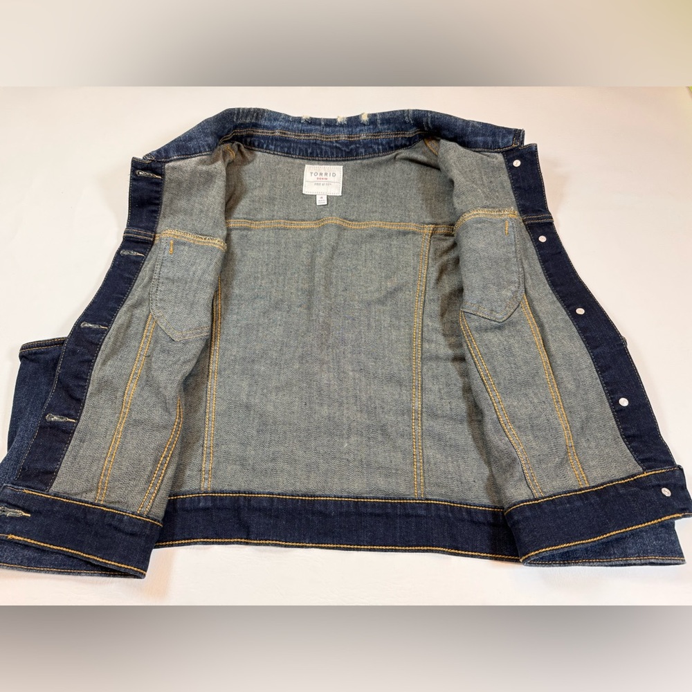 Womens Torrid Crop Denim Blue Vest - Medium Wash Size 4 (bin N) - Picture 12 of 12